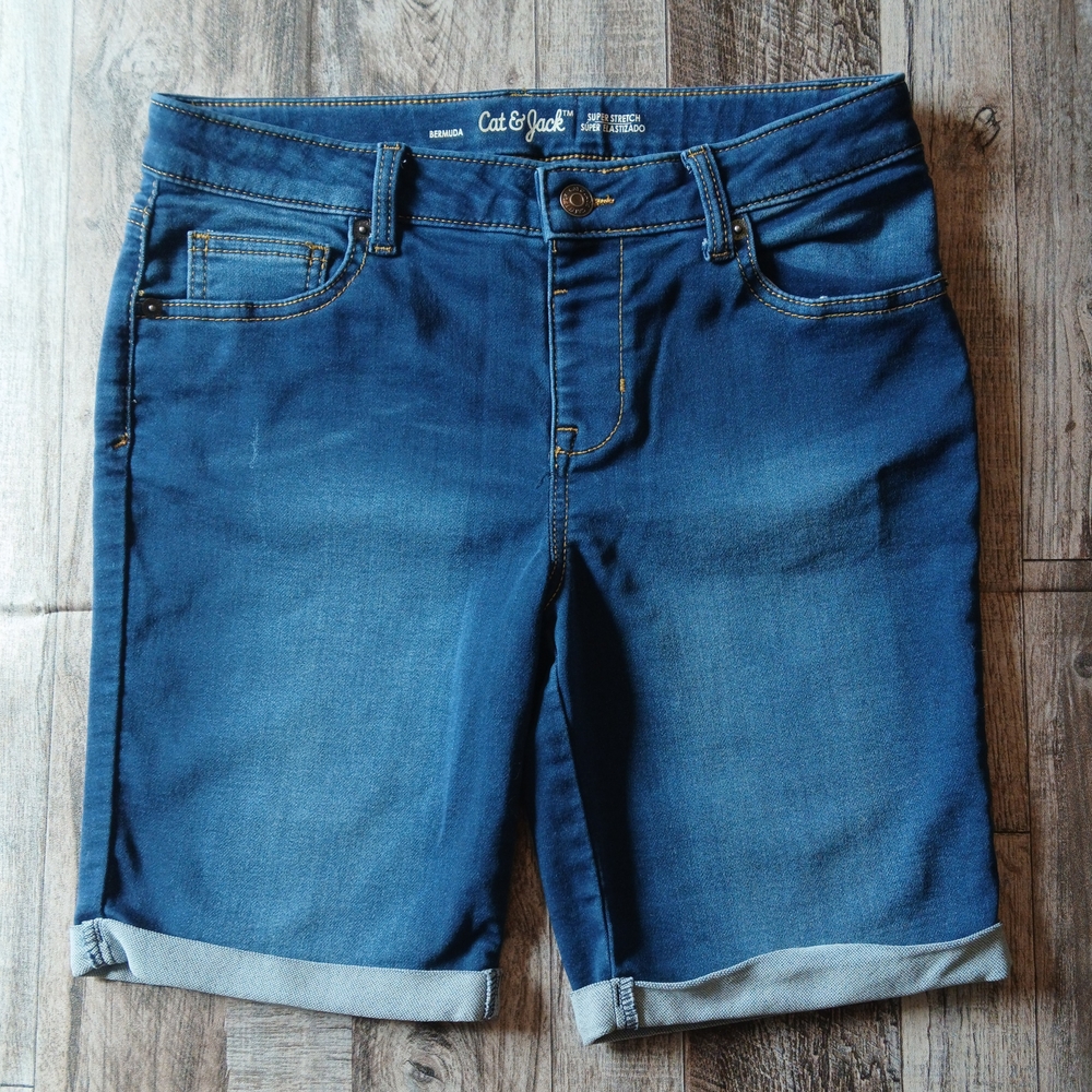 Cat & Jack Blue Casual Denim Shorts Size XL (14/16)